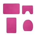 thumbnail image 1 of Oioii 4-Piece Foam Bath Mat Set, Soft and Comfortable Bathroom Rugs with Toilet Mats, High Water Absorption, Non-Slip, Thick, Machine Washable, Quick Drying, Dark Color for Home Bathroom,Pink, 1 of 9