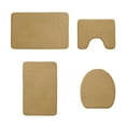 thumbnail image 1 of Oioii 4-Piece Foam Bath Mat Set, Soft and Comfortable Bathroom Rugs with Toilet Mats, High Water Absorption, Non-Slip, Thick, Machine Washable, Quick Drying, Dark Color for Home Bathroom,Khaki, 1 of 9