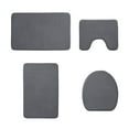 thumbnail image 1 of Oioii 4-Piece Foam Bath Mat Set, Soft and Comfortable Bathroom Rugs with Toilet Mats, High Water Absorption, Non-Slip, Thick, Machine Washable, Quick Drying, Dark Color for Home Bathroom,Dark Gray, 1 of 9