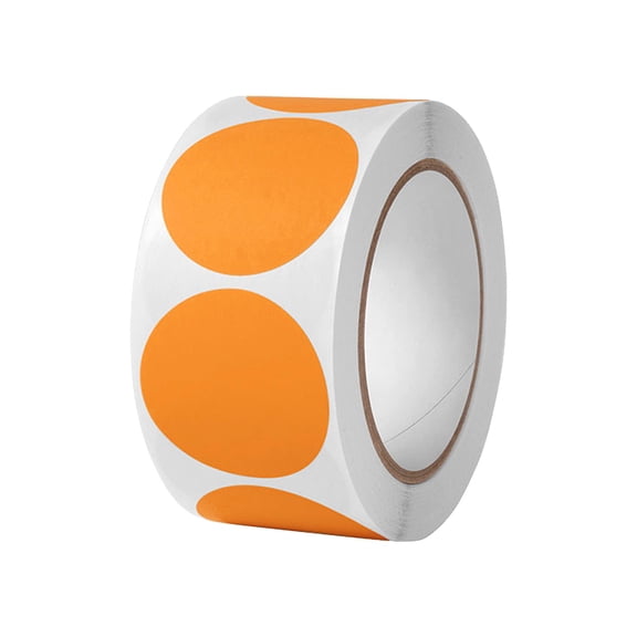Oioii 500 Pcs 1 Inch Colored Dots Markings Stickers, Round Colorful Adhesive Dot Stickers, Multi-use For DIY Craft Decoration Labeling And Daily Marking,Orange