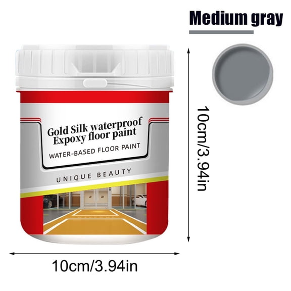 Oioii 500ml Water Based Epoxy Floor Coating, Anti-Slip Strong Adhesion Paint, Heat & Cold Resistant, 24-48h Curing; Waterproof Sealer For Garage, Balcony, Kitchen And Cement Ground,K
