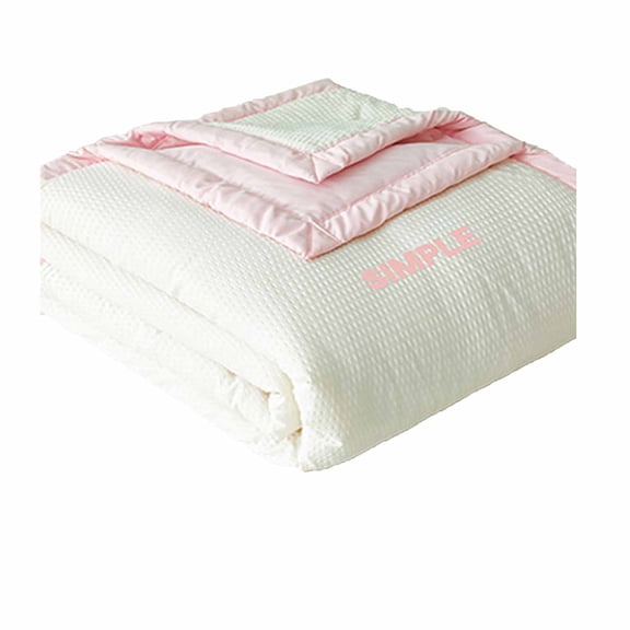 Oioii 59x78in Ultra Soft Cloud-Like Summer Cooling Quilt, Lightweight Thin Air Conditioner Quilt, Breathable Cozy for Student Dormitory, Bedroom and Home Daily Use,Pink