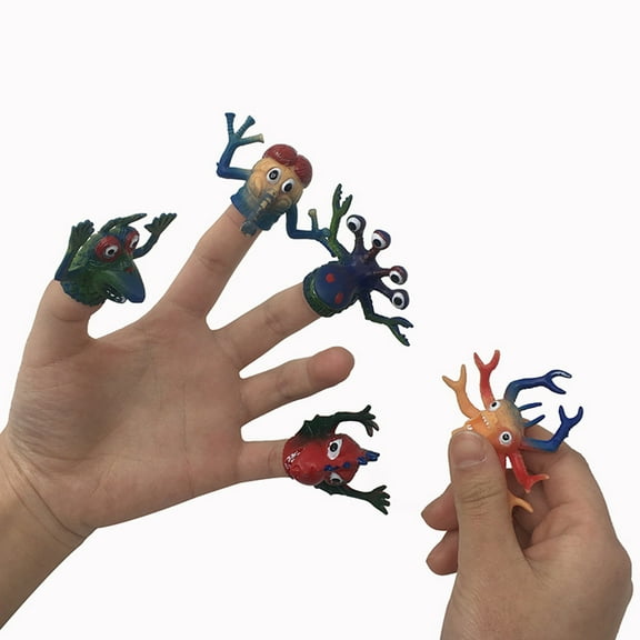 Oioii 5PCS Ugly Holly Finger Puppets, Cute Funny Shape, Soft Comfortable Fabric, Lightweight Portable, Exquisite Small Prop, for Party Favors & Daily Play & Interactive Leisure,As Shown