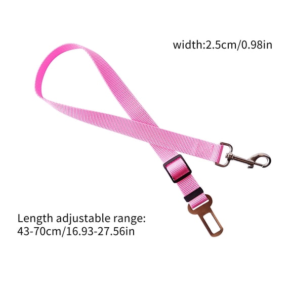 Oioii Adjustable Pet Car Seat Belt for Small To Medium Dogs, Retractable Safety Lead Rope for Vehicle Travel, Sturdy Buckle To Secure Pets and Prevent Distraction During Driving,Pink