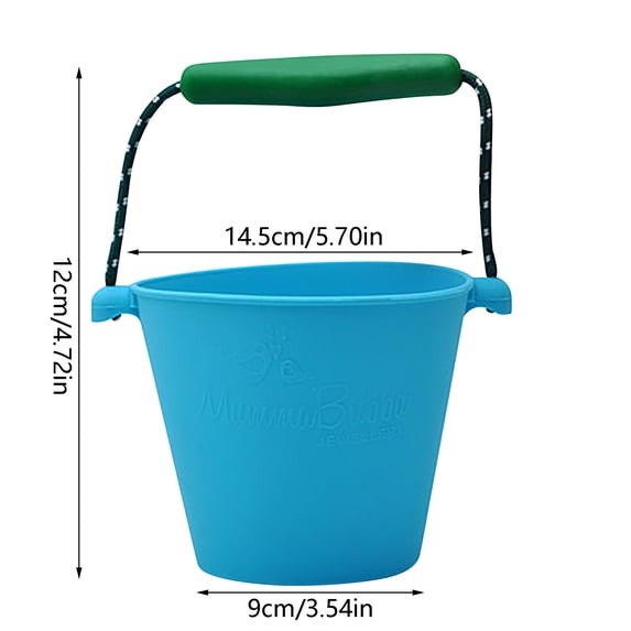 Oioii Baby foldable multifunctional water bucket, portable soft design, ideal for beach, bathing, outdoor play and water storage, safe lightweight and easy to carry for kids summer activities,Blue