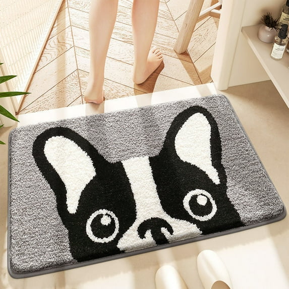 Oioii Bath Mat Cute Animal Shower Rug,High Absorbent and Anti Slip, Machine Washable Fit for Bathtub, Shower and Bath Room