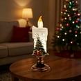 thumbnail image 1 of Oioii Battery Operated Flameless Candles Christmas Snow Globe Candle Light Swirling Water Glittering Spinning Candles for Home Decoration, 1 of 6
