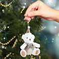 thumbnail image 1 of Oioii Bear Christmas Tree Ornaments, Small Bear Christmas Decorations for Home, Plush Hanging for Xmas Tree, White, 1 of 6