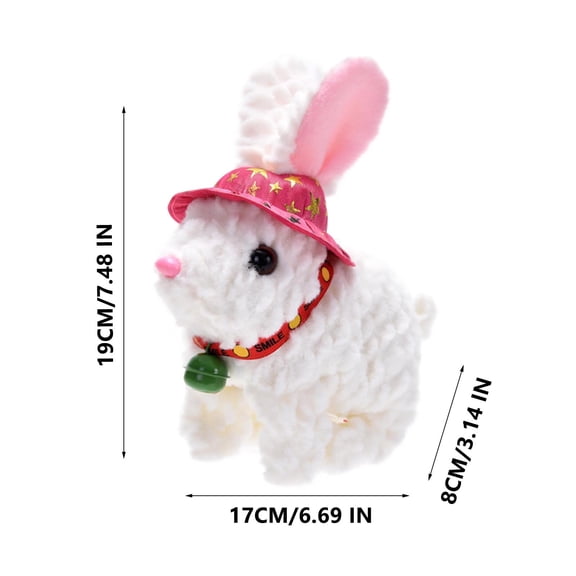Oioii Bunby Realistic Bunny Toy for Kids, Lifelike Jumping Rabbit Pet Toy with Moving Ears, Soft and Cute Design, Fun Interactive Toy for Children To Play and Accompany Daily,White