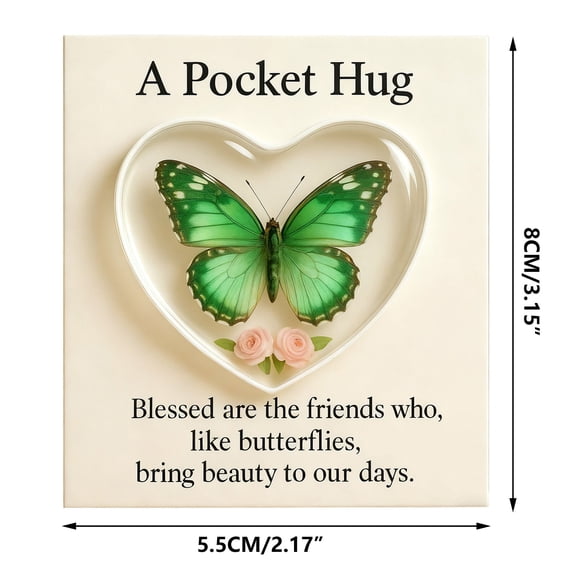 Oioii Butterfly Pocket Hug Token for Friends Encouragement Inspirational Gifts for Daughter Son Birthday Gifts for Grandson Granddaughter Mom Dad Long Distance Relationship Gifts for Women Men,C