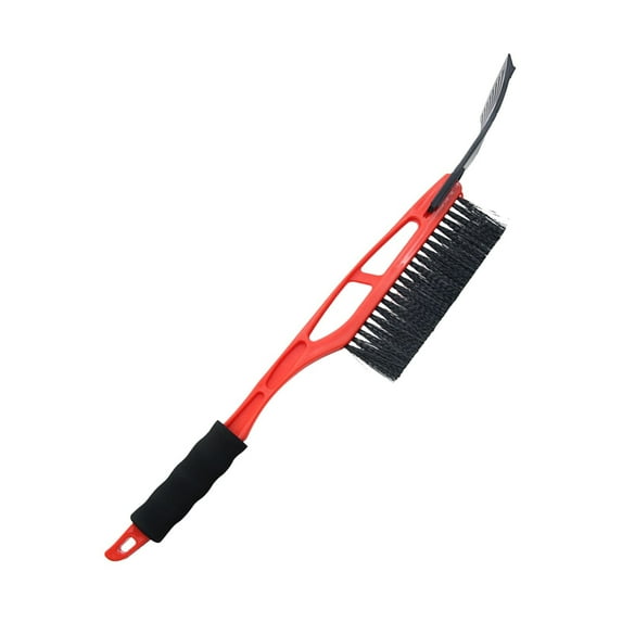 Oioii Car Snow Brush and Ice Scraper, Heavy-Duty Snow Shovel for Winter Defrosting and Cleaning, Red