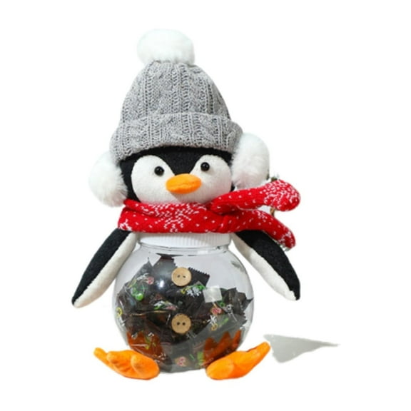 Oioii Christmas Decorations Indoor, Penguins Tabletop Ornament for Xmas Home Decor, Penguin Gifts Holiday Figurines for Mantel Office Desk Centerpiece
