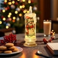 thumbnail image 1 of Oioii Christmas Flameless Candles Christmas LED Candles Battery Operated Electric LED Pillars with Decals Reindeer Santa Claus Snowman for Christmas Decorations, B, 1 of 6