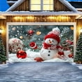 thumbnail image 1 of Oioii Christmas Garage Door Decorations Christmas Snowman Garage Door Banner Merry Xmas Backdrop Cover for Indoor Outdoor Wall Decor, B（94.49x82.68in）, 1 of 5