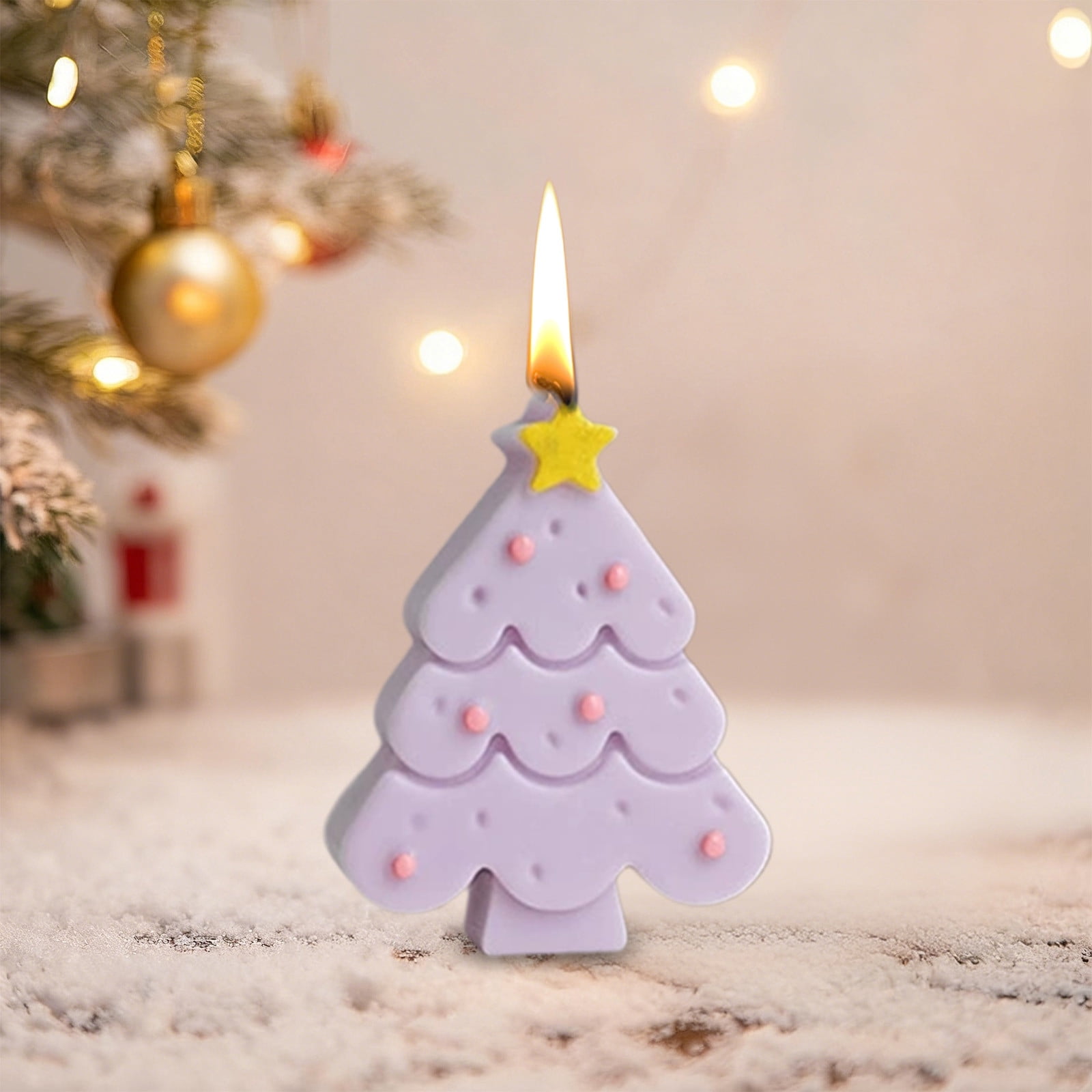 Oioii Christmas Tree Shaped Scented Candle, Aesthetic Aroma Soy Wax ...
