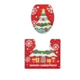 thumbnail image 1 of Oioii Christmas Washable Bathroom Rugs Sets 2PCS, Bath Mats Non Slip for Christmas Decor, Toilet Seat Cover, Toilet Mat U Shape for Bathroom, Winter Holiday Bath Rug, A, 1 of 6
