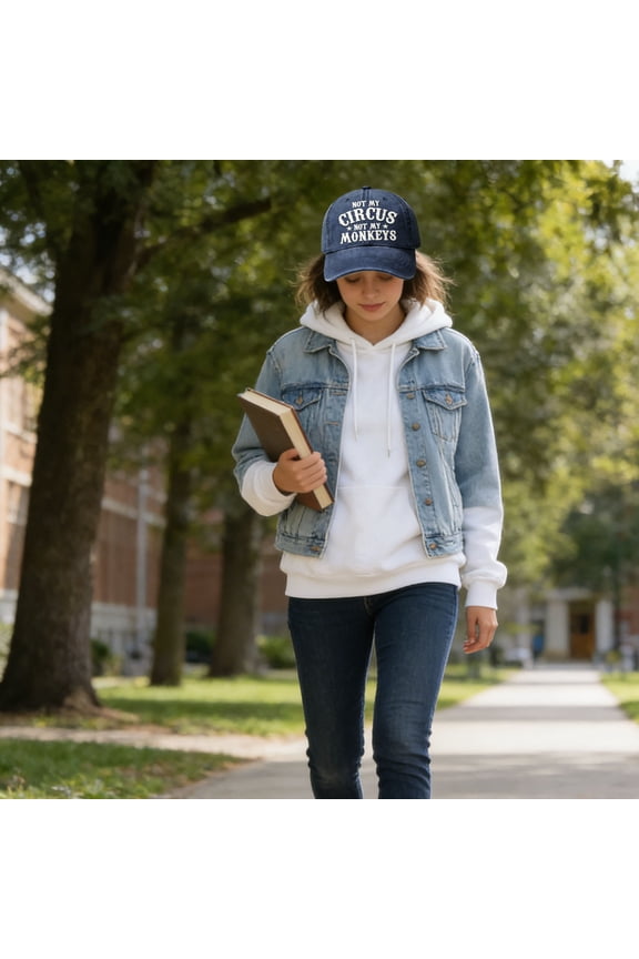It's Not My Circus It's Not My Monkey Embroidered Hat, Classic Six Panel Baseball Cap, Adjustable Breathable Cotton for Sports Casual Daily Wear,B