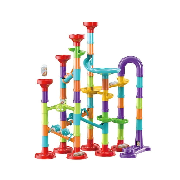 Oioii Colorful Balls Run Slide Block Toy, Disassembly and Assembly Slide Track, Dropping Balls Game Design, Multiple Assembled Shapes, Enhance Hands-On Ability and Imagination for Play,As Shown