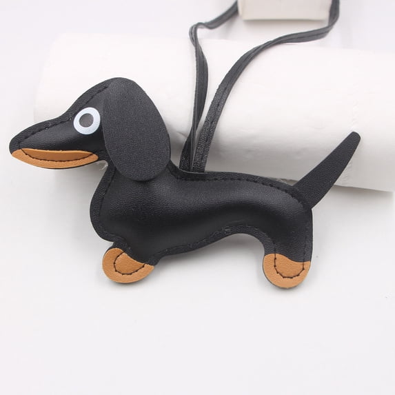 Oioii Cute Leather Sausage Dog Hand Rope Bag Pendant, Lovely Charm for Phone Case, Bag and Car Keychain, Creative Small Decoration Gift for Daily Use and Present Giving.,B