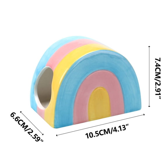 Oioii Cute ceramic hamster hideout house, mini cozy cabin for small animals, can be used as a rest shelter or bathroom inside the cage, providing a cool and safe space for hamsters,A