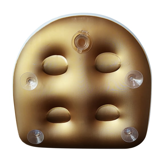 Oioii Deluxe Inflatable Bath Seat Cushion with Back Support, Durable Waterproof Material, Easy to Inflate, Ideal for Adult Bathtub, Spa and Indoor Relaxation Bathing,Gold