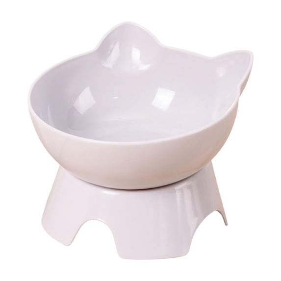 Oioii Detachable Elevated Cat Bowls, Tilted Raised Cat Food Bowl Anti-Vomiting,Whisker Friendly, Large Adjustable Cat Dishes for Protecting Spine, Adult Kitten, Gray