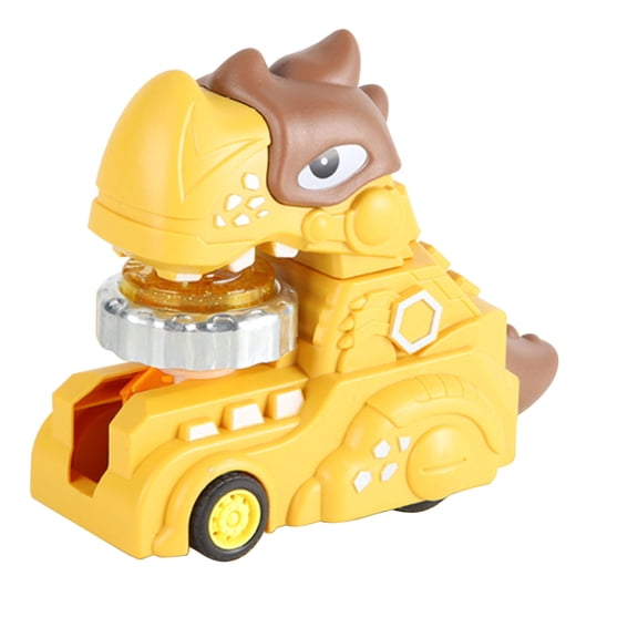 Oioii Dinosaur Battle Top Launcher, Alloy Spinning Top Game with Portable Storage Box, Durable Competitive Top Toy, Interactive Tabletop Play Accessory,Yellow