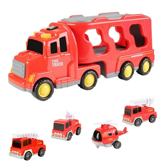 Oioii Double Storage Music Light Engineering Car, Inertia Power Construction Vehicle, Educational Interactive Play Car, Perfect Holiday & Birthday Gifting Toy,Red