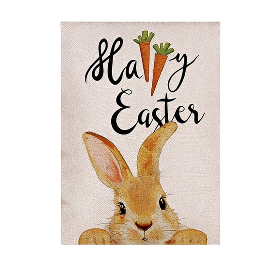 Oioii Easter Garden Flag Cute Double Sided Printing Spring Flag With Bunnies Eggs Plants Suitable For Yard Lawn Easter Holiday Decoration,B