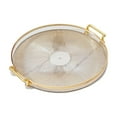 thumbnail image 1 of Oioii Fashion Round Tray for Home Living Room Coffee Table, Decorative Serving Tray for Tea Cups Drinks Snacks, Elegant Desktop Storage Tray for Home Kitchen Vanity Countertop Organizer,Beige, 1 of 6