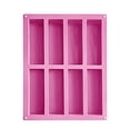 thumbnail image 1 of Oioii Granola Bar Mold Rectangle Silicone Candy Bar Mold Deep for Baking Chocolate Energy Bars/Protein/Nutrition/Cereal Bars/8-Cavity Butter Mould, Household Supplies, Pink, 1 of 8
