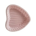 thumbnail image 1 of Oioii Heart Shaped Desktop Storage Basket, Plastic Rattan Woven Organizer for Remote Control, Wedding Candy Box, Jewellery and Home Sundries,Pink, 1 of 7
