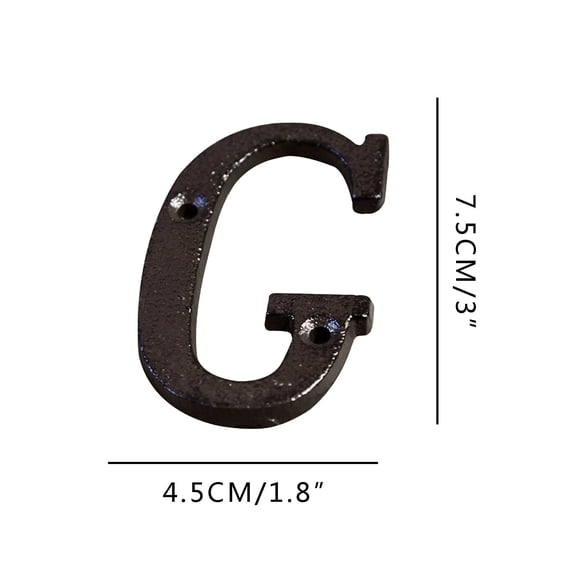Oioii House Number for Outdoor or Indoor-Premium Rustic Cast Iron Numbers and Letters for DIY Projects or Door, Street, Planter Letter,G
