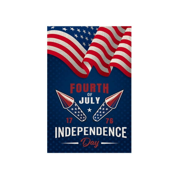 Oioii Independence Day Garden Flag with Decorative Border, Fade-Resistant Vertical Hanging Banner for Outdoor Patio, Yard and Lawn, Perfect for Holiday Celebration and Patriotic Display.,A