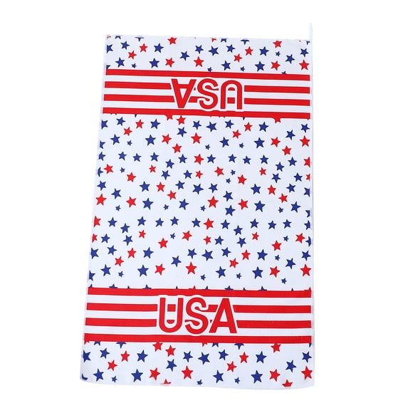 Oioii Independence Day Patriotic Kitchen Dish Towel, Durable Polyester Table Platter Towel, Multi-Purpose Cleaning Rag for Home Kitchen and Festival Party Decor.,D