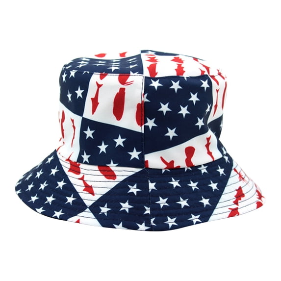 Oioii Independence Day Printed Hat & Costume Topper Cap, Classic Red White Blue Headwear for 4th Of July Celebrations, Great as a Collectible and Decorative Gift.,B