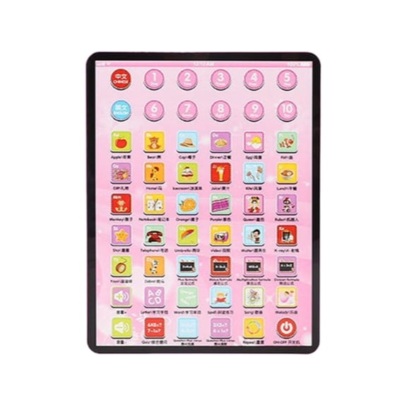 Oioii Interactive Electronic Learning Pad, Alphabet Numbers Math Teach Play Toy, Portable Enlightenment Learning Accessory, Perfect Holiday Gifting Educational Play Toy,Pink