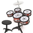 thumbnail image 1 of Oioii Jazz Drum Percussion Instrument Set, Multiple Drum Kit, Clear Sound, Solid Anti-fall, Easy to Play, for Music Enlightenment & Rhythm Training & Home Leisure,Red, 1 of 8