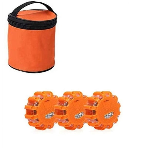 Oioii LED Road Flare Emergency Light Ultra-Bright Long-Lasting Flashing Beacon for Vehicle Roadside Safety, Garden Tools, Yard Maintenance, Orange