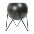 thumbnail image 1 of Oioii Large Planters with Stand Decorative Floor Planters Metal Plant Pots with Drainage Holes Stable Display for Living Room Office Garden Balcony and Patio Decoration,Black, 1 of 6