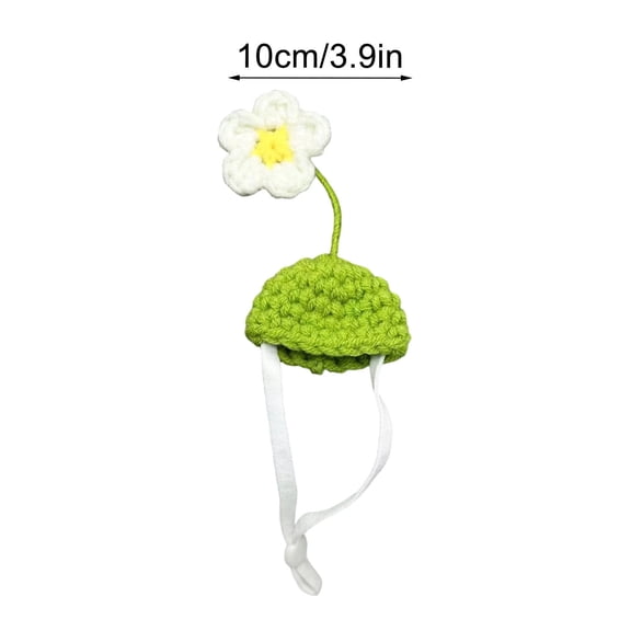 Oioii Mini Hand Knitted Hat for Small Animals, Adorable Knitted Hamster Hat with Adjustable Strap, Cute Patterns Including Frogs, Bunny, Rainbows and Carrot, Perfect for Tiny Pets Dress Up,B