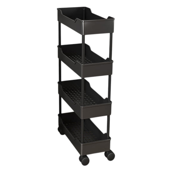 Oioii Multi Layer Storage Cart with Wheels, Mobile Storage Rack Easy Assembly, Multipurpose Organizer Suitable for Living Room Bedroom Bathroom Kitchen Home Organization,C