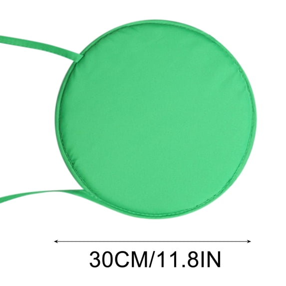 Oioii Outdoor Bistro Chair Cushions Set of 2, Round Seat Cushion Thick Outdoor Round Seat Pads Tufted with Ties,Patio Furniture Pads for Garden,Green