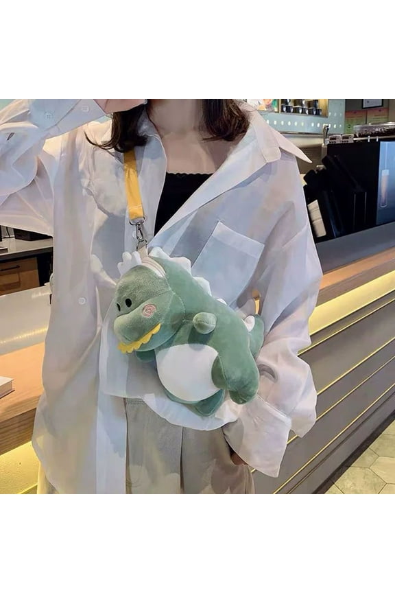 Plush T Rex Dinosaur Backpack, Dinosaur Stuffed Animal Bag toddler Dinosaur Backpack for 3-5, Dinosaur Gift Bag Plush Dinosaur Toys for Giant Dinosaur Plush backpack adult(Green)