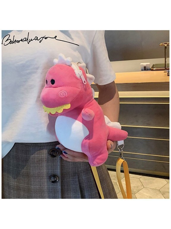Plush T Rex Dinosaur Backpack, Dinosaur Stuffed Animal Bag toddler Dinosaur Backpack for 3-5, Dinosaur Gift Bag Plush Dinosaur Toys for Giant Dinosaur Plush backpack adult(Pink)