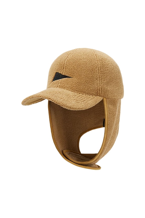 Polar Fleece Baseball Cap with Ear Protection - Warm Windproof Winter Outdoor Hat, For Home Use, Household Supplies, Khaki