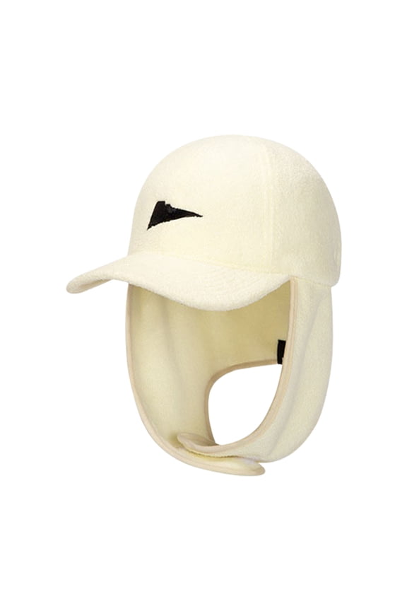 Polar Fleece Baseball Cap with Ear Protection - Warm Windproof Winter Outdoor Hat, For Home Use, Household Supplies, White