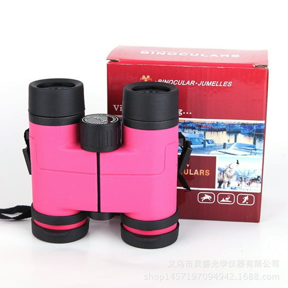 Oioii Portable Children's Binoculars Lightweight Plastic Clear View Compact Size Outdoor Exploration Toy for Camping Hiking Nature Observation Outdoor Interactive Play,Pink