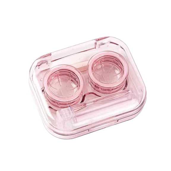Oioii Portable Stylish Contact Lens Case, Compact Travel Contact Lens Storage Box, Lightweight Contact Lens Holder, for Daily Wear & Travel Contact Lens Safe Storage,Pink