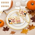 thumbnail image 1 of Oioii Pumpkin Fall Paper Plates Paper cup tablecloth and Napkins Party Supplies Pumpkin Leaves Disposable Tableware Set for Thanksgiving Autumn Harvest Party Decoration, 1 of 6